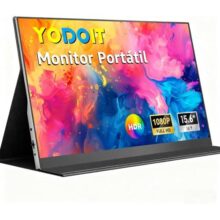 Yodoit Monitor Portátil 15,6″ 1080P 100% SRGB FHD Tela com Porta USB Tipo C HDMI com Capa Inteligente Compatível com Laptop, PC, MacBook, Xbox, PS5, Phone