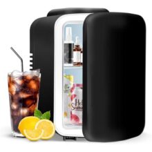 YSSOA – Mini frigorífico de 4 litros 6 latas refrigerador portátil e aquecedor frigoríficos compactos para alimentos